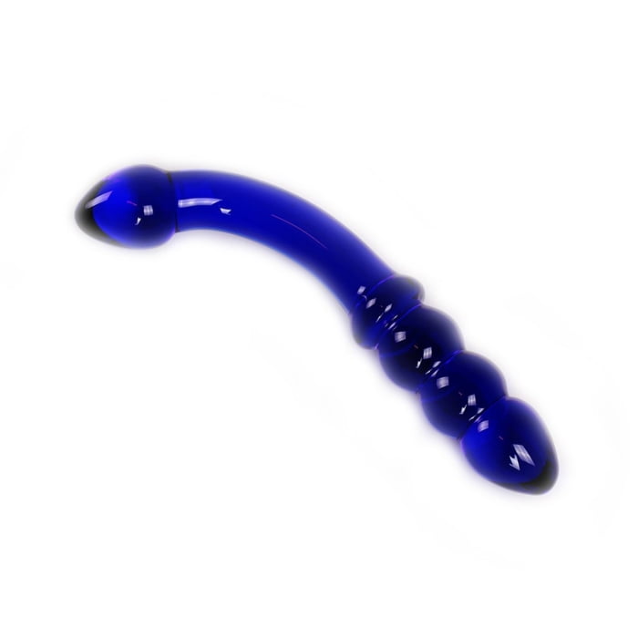 BLUE CURVE STIKLA DILDO 17.5cm